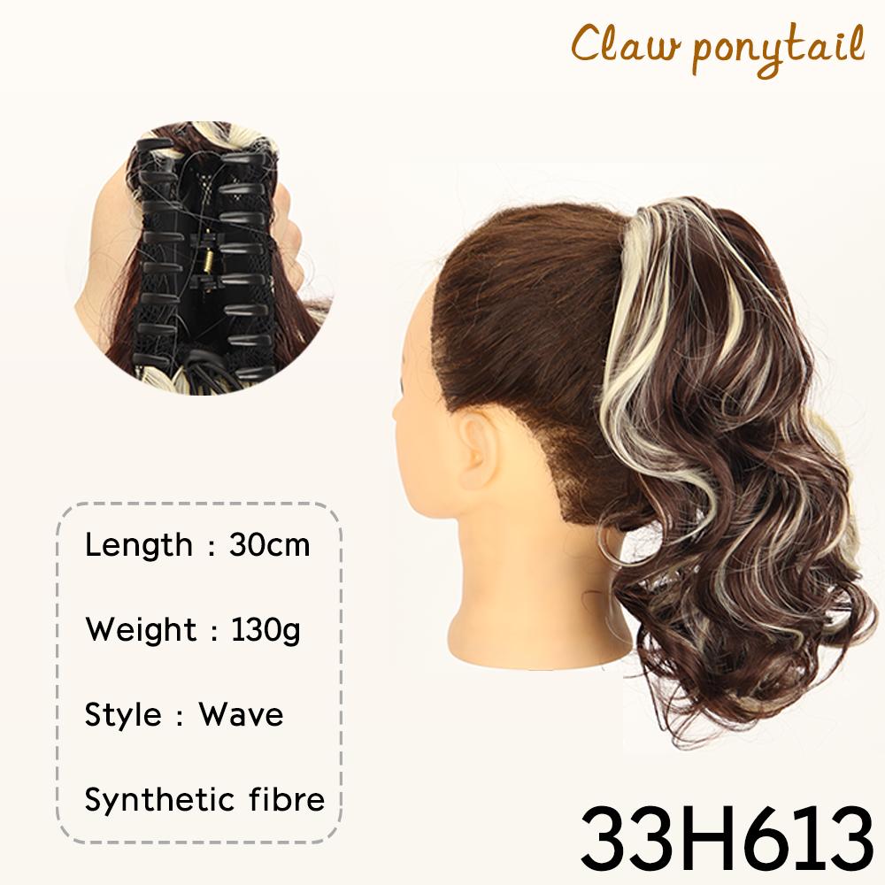 Синтетический конский хвост с завязками, короткий волнистый кудрявый конский хвост на заколках для наращивания волос, естественный вид для женщин, ежедневное использование