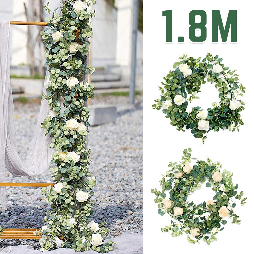 Sign Ivy Eucalyptus Garland Wedding Decoration Artificial Flower Rose Vine Home Decro Garland