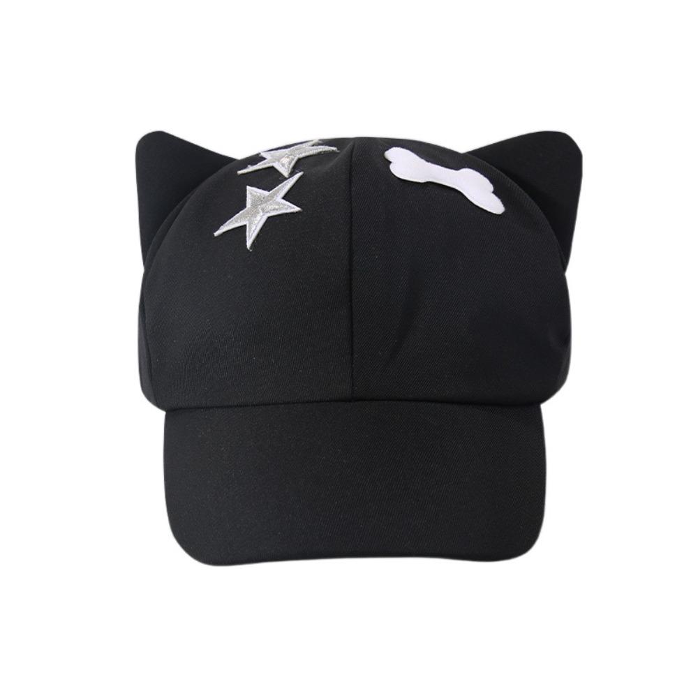 Кепка бейсболка Y2k с кошачьими ушками, милая кепка с козырьком, модная кепка со звездой, уличная одежда