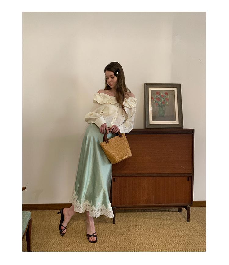 Интерпретируйте красоту элегантной французской атласной миди-юбки для женщин - Коллекция весна 2025 C3582