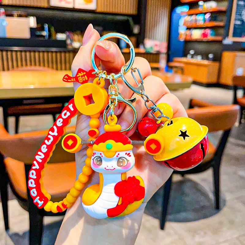 Playful Silicone Snake Year Keychain With Traditional Chinese Elements For Memorable Presents