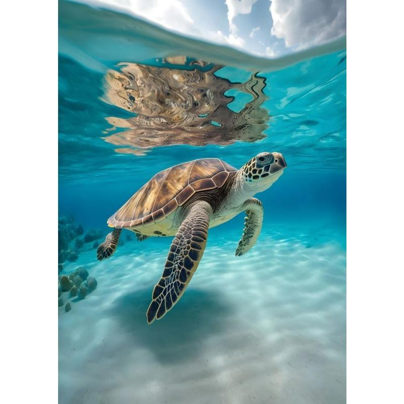 Ocean Life Морская черепаха Осьминог Плакат Холст Плакат Реальные фотографии морской жизни Декор для стен Эстетические принты Акварели Декор с осьминогом