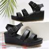 2025 Size 35-43 Platforms Sandals Thick Bottom Fish Mouth Sandals Wedge Roman Style Casual Ankle Strap Ladies Shoes