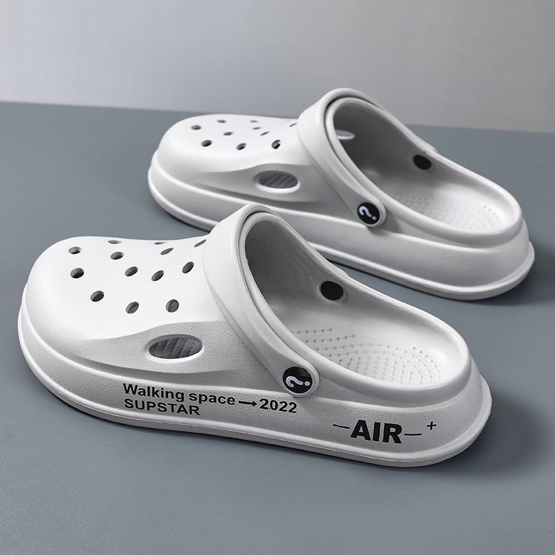 Модные тапочки для отдыха на открытом воздухе, новые нескользящие мужские сандалии с толстой подошвой, корейская версия мягких тапочек Nurse Baotou для мужчин