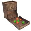 FOXBITE Dungeons and Dragons Dice Tower - Wooden Laser-Etched DND Dice Scroll with Portable Folding Tray