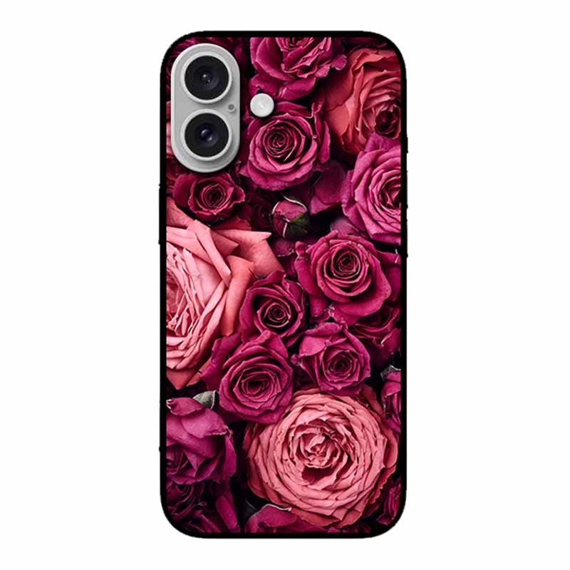 Для iPhone 17 5G Чехол 2025 6.3" Сумка Цветы Черный ТПУ Силикон Мягкая Задняя Крышка Для iPhone 16 Plus 17 Чехол для Телефона Ударопрочный Корпус