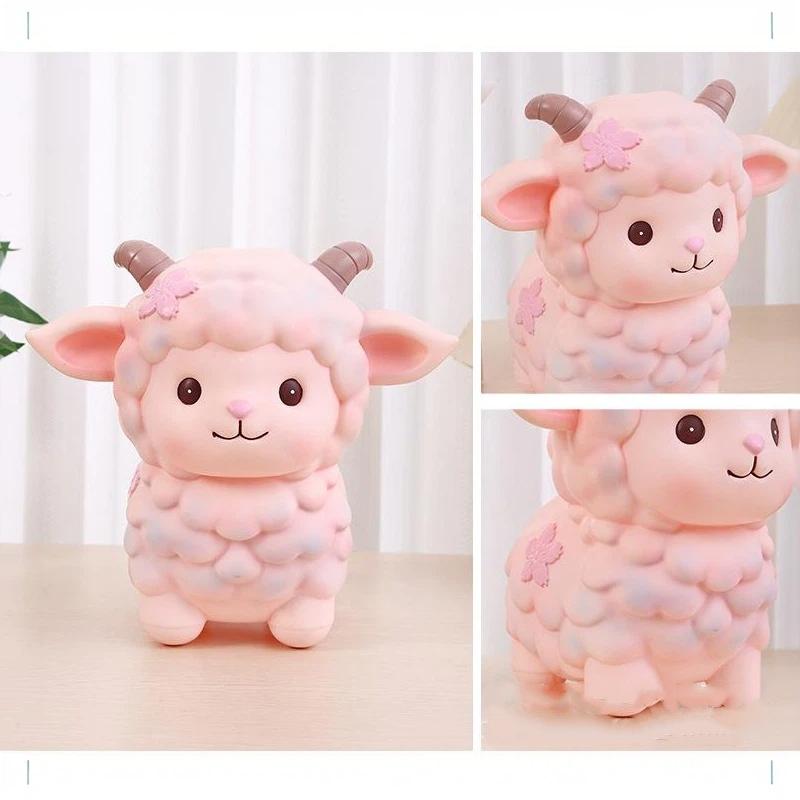 Creative Lamb Shaped Coin Bank Anti Fall Large Capacity Money Saving Box for Kids Children Birthday Gifts Bedroom Decoration