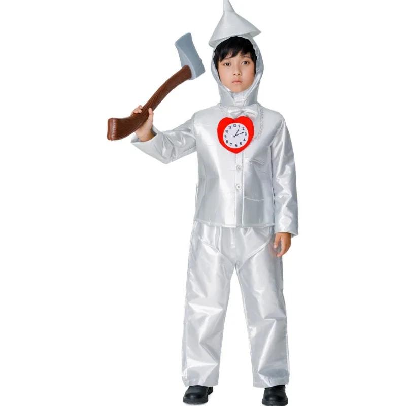 Halloween Cosplay Tin Man Costume Parent-children Clothing Adult Male Costume Wizard of Oz Performance Stage Costumes