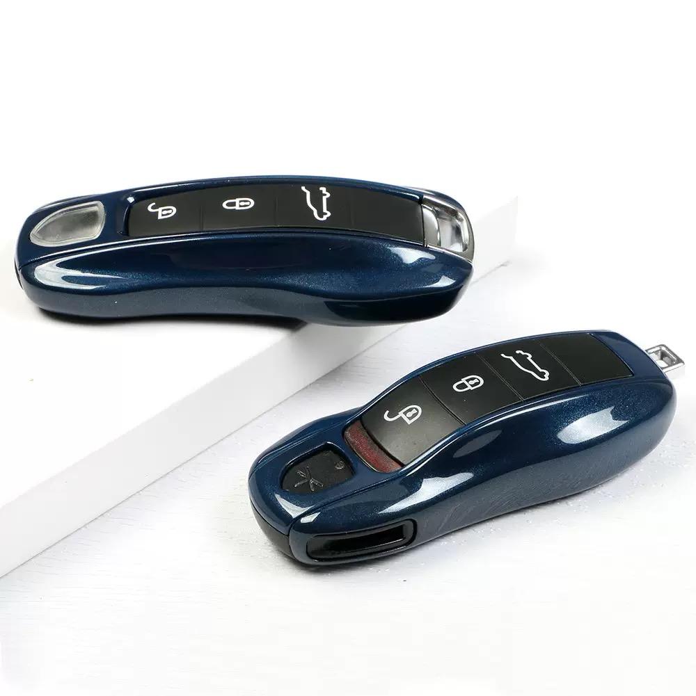 AABKV1 Car Key Case Midnight Blue Control Fob Protective Shell for Porsche Panamera Cayenne Macan Boxster 718 Cayman Taycan 911