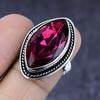 Natural Pink Rubillite Gemstone Handmade 925 Steling Silver Ring Size 7.5 r2T35