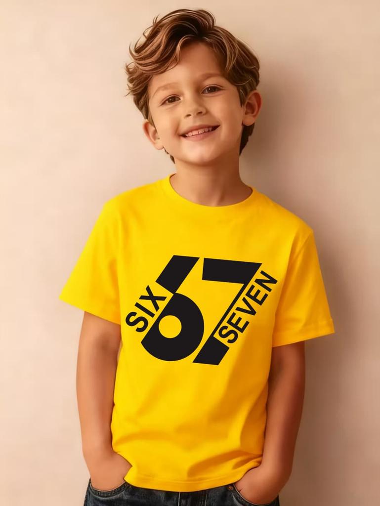 SIX SEVEN 7th Birthday Kids TShirt Adult Boys Girls Family Matching Cotton Casual Short Sleeve Tops Print Birthday Party Tee