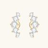D Color Moissanite Jewelry Yellow Gold Plated Ear Crawler Earrings for Women 925 Silver Curved Stud Earrings Accessories