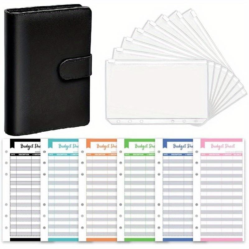 1 шт. A6 из искусственной кожи, переплет для блокнота, органайзер для планирования бюджета, система конвертов для денежного бюджета с 12 шт., бюджетные листы