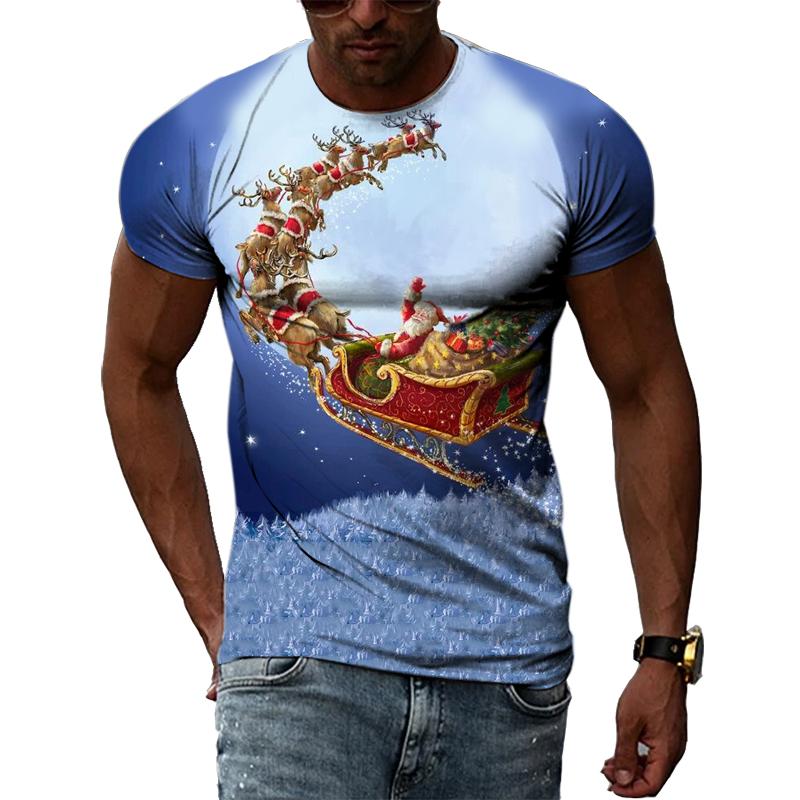 Christmas Atmosphere Original Pattern 3D Printed T-Shirt Christmas Eve New Year Clothing Comfortable Versatile High Quality Top