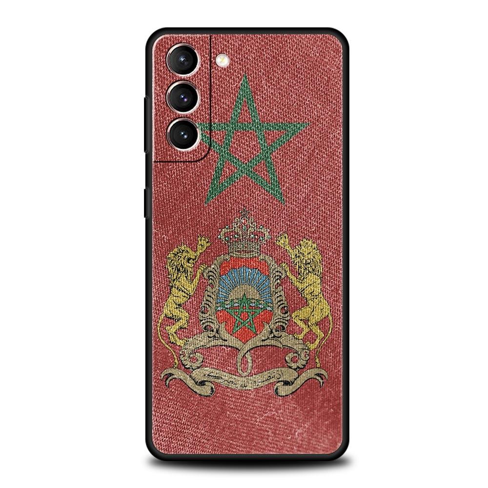 Марокканский Флаг Марокко Паспорт Марокко Чехол для Телефона Для Samsung Galaxy S26 Ultra S25 Plus S24 FE S23 S22 5G S21 S20 Черный Мягкий