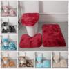 3pcs Absorbent Bath Carpet Dirt Resistant Toilet Cover Home Decor Floor Mat  Household