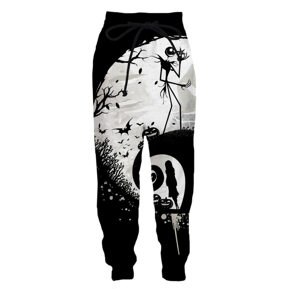 Брюки с принтом на Хэллоуин 3D цифровая печать Мужские и женские повседневные брюки для бега