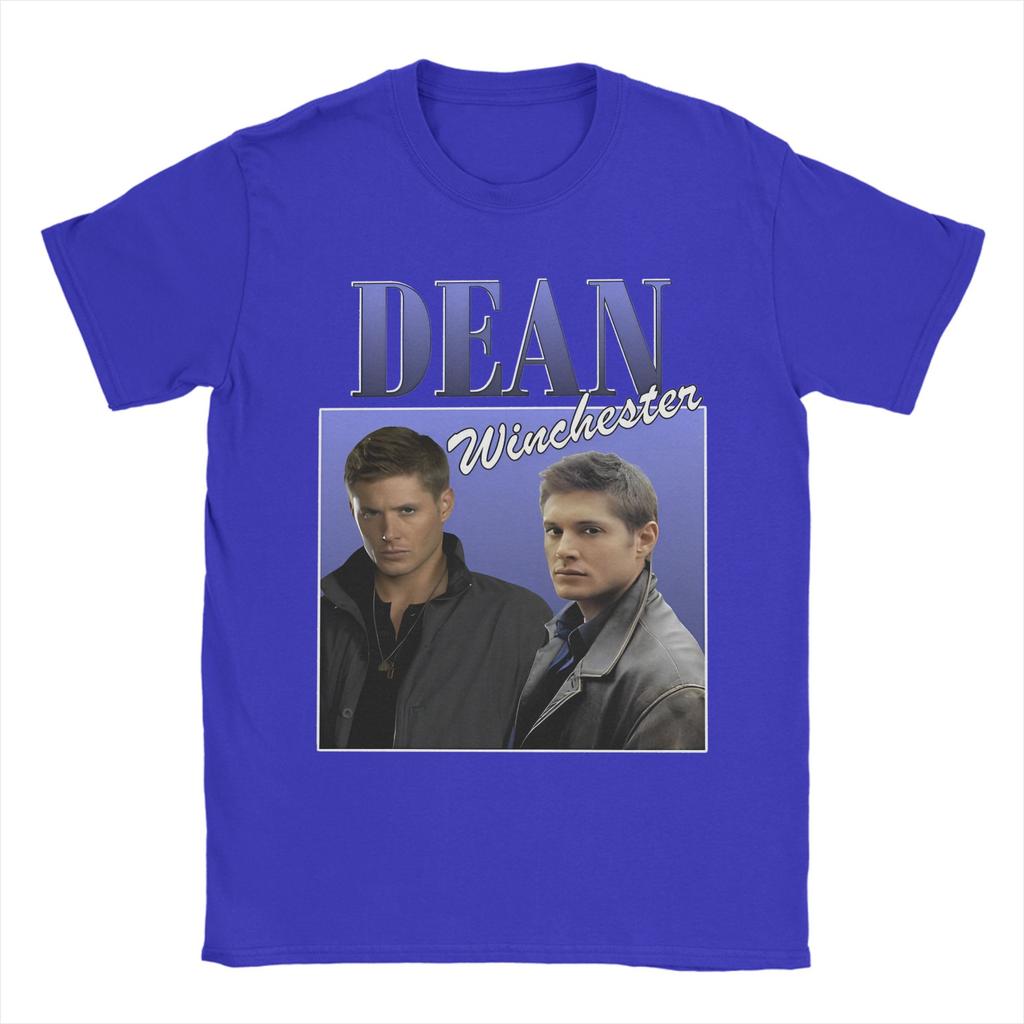 Футболка Dean Winchester из сериала Сверхъестественное, с круглым вырезом, с коротким рукавом, Топы, Рубашки, Фильм, Сериал, Хлопок, Летние Топы, Рубашки