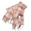 Wool Scarf Versatile Sweet Style Winter Warm Plaid Scarf Ins Korean Version Pink Plaid Scarf for Women