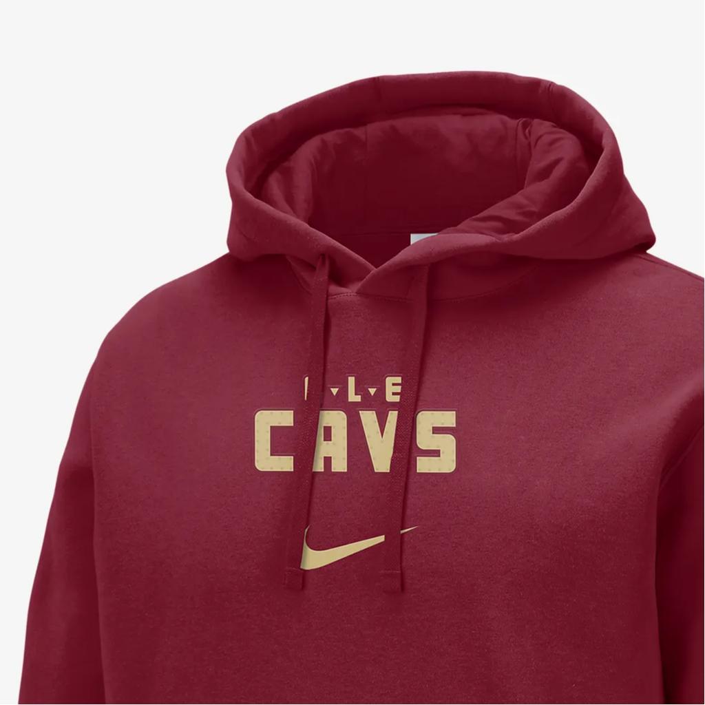 Nike Клубная флисовая толстовка City Edition NBA Cleveland Cavaliers Letter Hoodie для мужчин, темно-красная FB4826-698