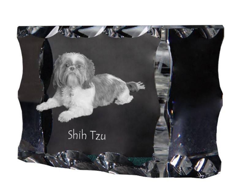 Shih Tzu, Chrysanthemum Dog - crystal with a picture of a dog, glass statuette with a picture, unique frame with a picture from Art-Dog brand