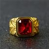 Alloy Ring, Luxury Blood-Red Vintage Ruby, Italian High-Carbon Zirconia Fashion Ring