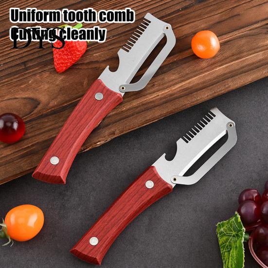 Easy Peel Vegetable Tool Peeler with Wooden Handle Stainless Steel Blade Kitchen Fast Peeling Built-in Bottle Opener for And Slicing Vegetables