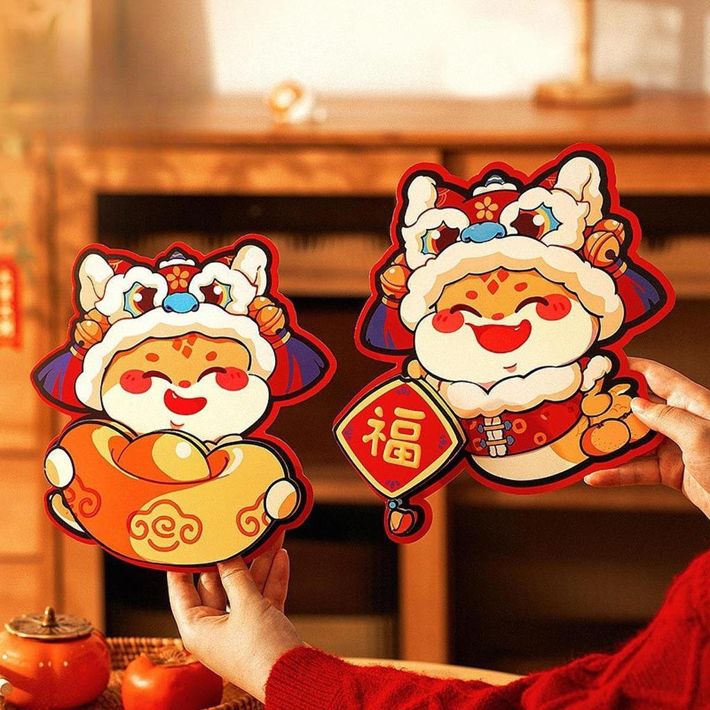 Китайский Год Змеи Наклейки на дверь Бумажный материал Декоративные украшения для весеннего фестиваля
