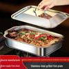 Прямоугольная форма для выпечки из нержавеющей стали с крышкой, Утолщенная глубокая, Совместима с индукцией, Идеальна для жарки раков