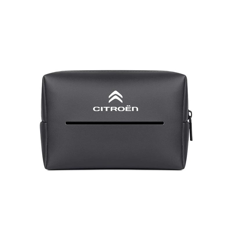 Car Interior Tissue Bag Handkerchief Storage Box For Citroen C5X C3 C4 Aircross Picasso Cactus Celysee e-C3 e-C4 C6 C1 C2 Berlin