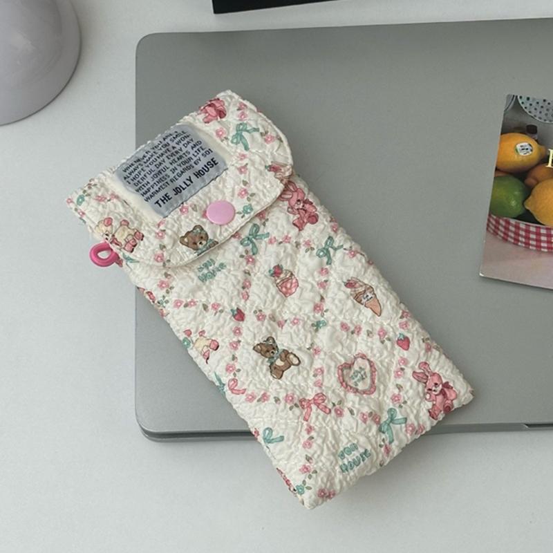 Ins Cartoon Sunglasses Storage Bag Storage Bag Portable Women Eyeglasses Data Cable Organizer Pencil Case Bag