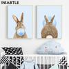 Blue Bubble Rabbit Bunny Tail Posters Prints Nursery Wall Art Animal Canvas Painting Child Picture Nordic Kids Baby Room Decor