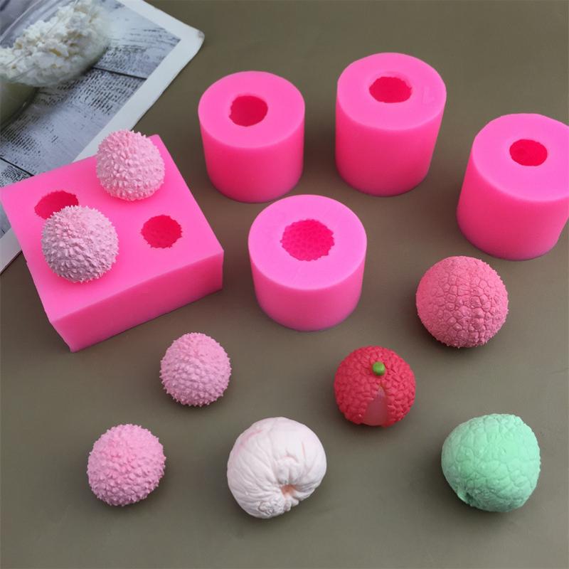 3D силиконовые формы для мастики в виде личи, мыла, свечей, клубники, манго, формы для восковых расплавов, формы для ягод, шоколадных конфет