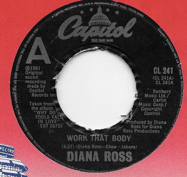 7-дюймовая пластинка DIANA ROSS Work That Body CL241 Capitol Records 1981 Великобритания SoulFunk Б/у