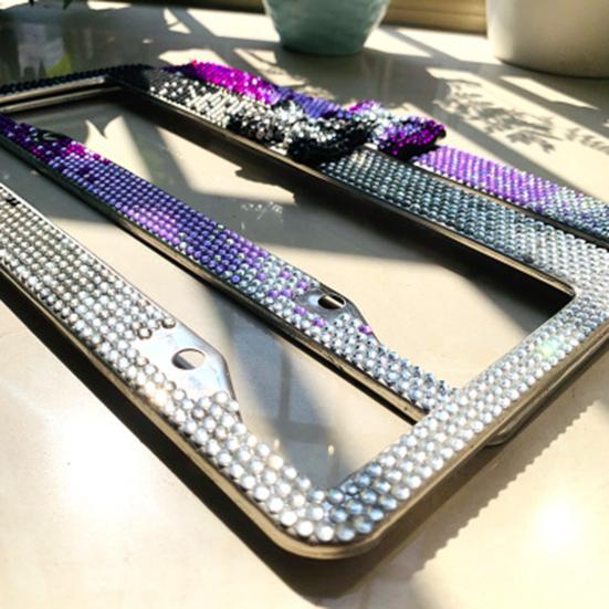 Рамка номерного знака со стразами и бантом для американского автомобиля