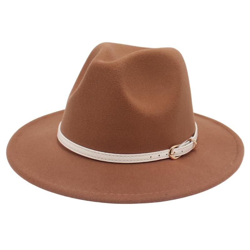 Женское пальто с цилиндром с широкими полями и шляпой, фетровая шляпа, однотонная кашемировая джазовая шляпа