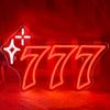 777 Неоновая вывеска Ангел Число Неоновая светодиодная вывеска Удача Семь неоновых огней Красная Белая Звезда Неоновые вывески для стены Счастливое число светодиодный неоновый свет