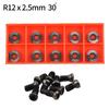 10PCS 30° Round 12x2.5mm Carbide Inserts Cutters Knives Replacement Lathe Blade