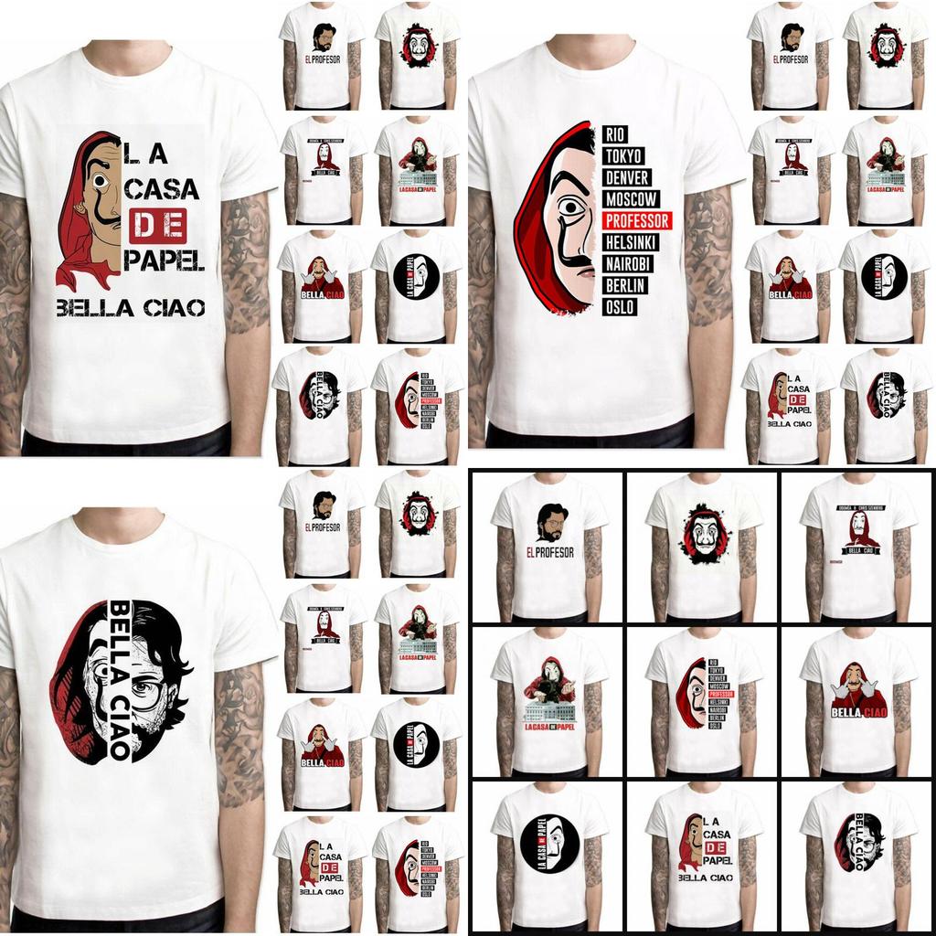 La Casa De Papel T Shirt Money Heist Tv Series Homme Tops House Of Summer Paper