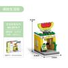 DIY City Mini Shop Supermarket Street View Model Building Blocks Hamburger Restaurant Retail Store Architecture Movie Model Toy