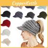Fashionable Winter Warm Knit Bun Hat With Ponytail Hole For Stylish Women