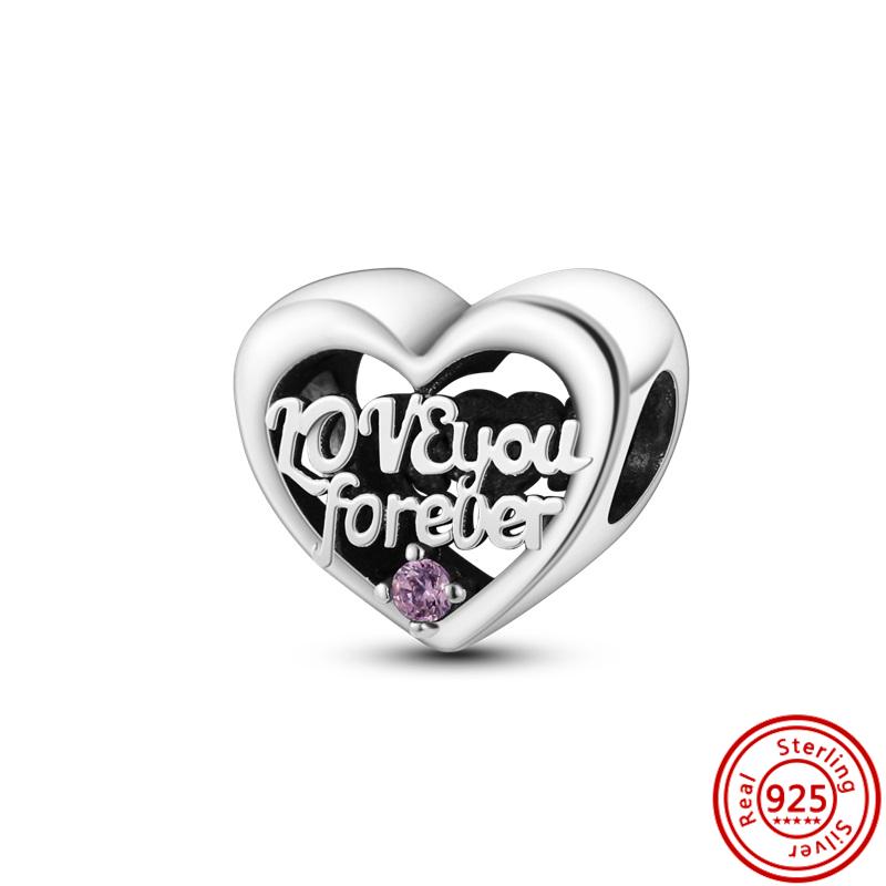 S925 серебро бабочка цветок сердце четырехлистный клевер навсегда любовь бусины подходят оригинальные подвески браслет ювелирные изделия