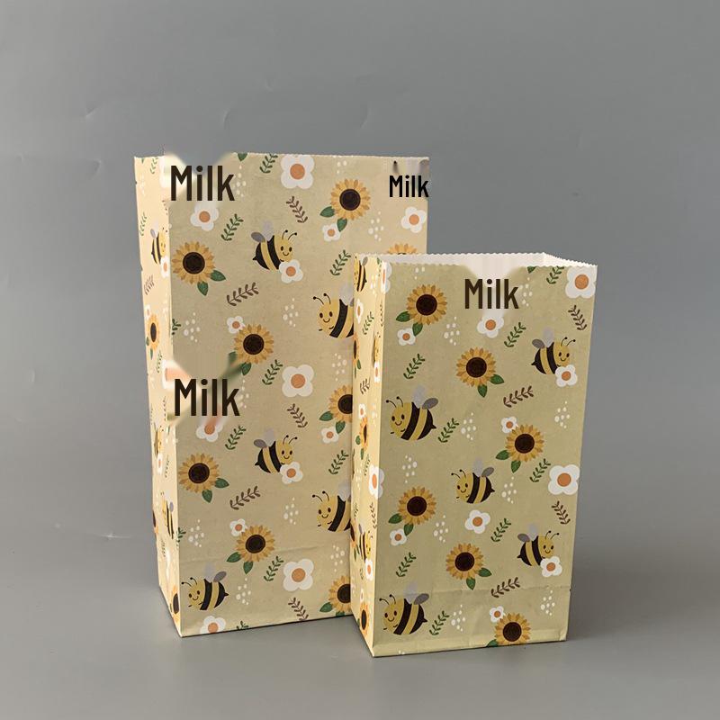 Small Floral Polka Dot Candy & Gift Paper Bag (Handle-Free, Flat Pocket for Cosmetics & Wedding Favors)