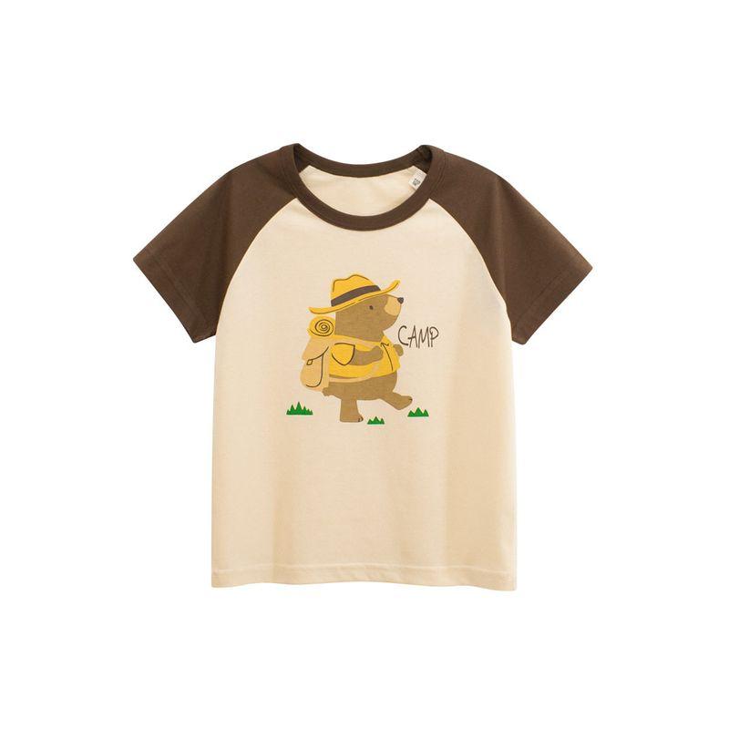Brand Foreign Trade Children's Clothing Summer 2026 New Product Kidsren's Short-Sleeved T-Shirt Bear Print Girl Baby Clothes Pure Cotton