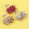 Fashion Cute Alloy Crystal Swan Brooch Pin Brooch Clothing Accessories Brooch Men's and Women's