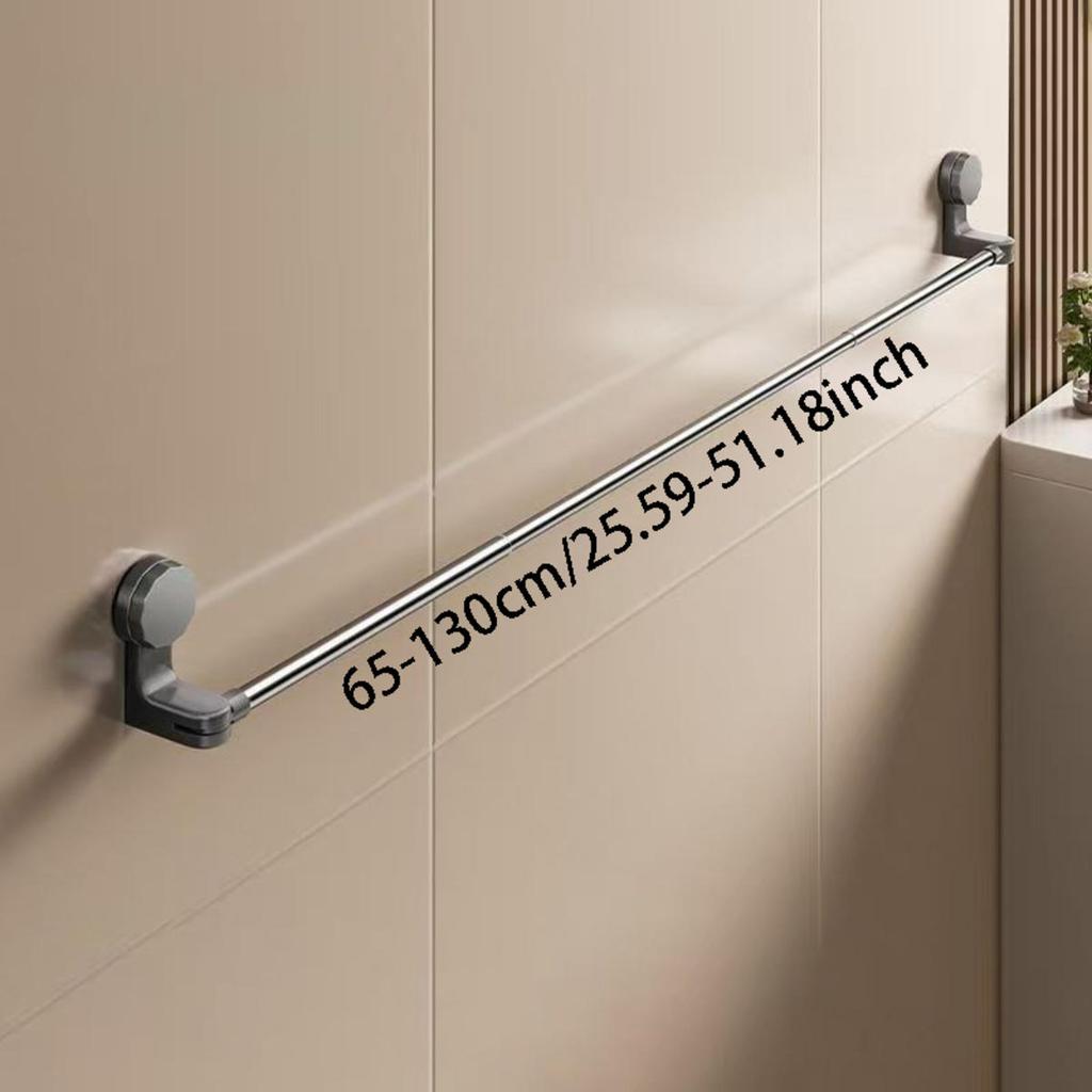 Multipurpose Adjustable Towel Slipper Racks Retractable Suction Cup Storage Rod Household Bathroom Wall Mounted Storage Supplies