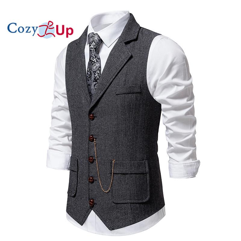 Уютный мужской твидовый жилет с рисунком «елочка» в британском свадебном стиле, полушерстяной костюм премиум-класса, деловой жилет, деловое платье, жилет