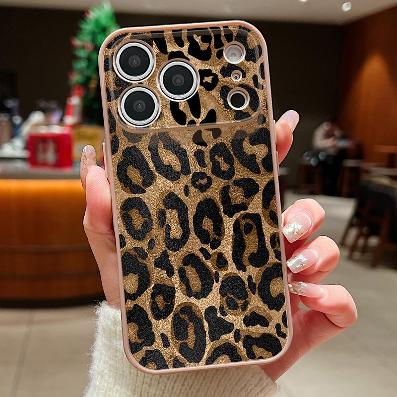 Чехол для телефона с леопардовым принтом для iPhone 17 Pro Max Funda iPhone 16 15 14 13 Pro Max Магнитный Для Magsafe Гибридный Тонкий Матовый Чехол