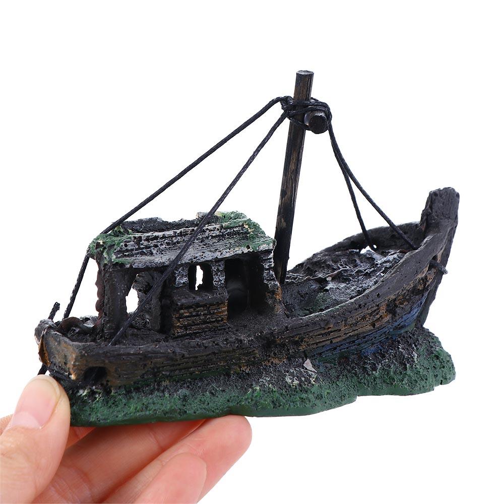 Tank Decor Fish Rest Landscaping Accessories Submarine Ornaments Fish Tank Landscape Sunken Ship