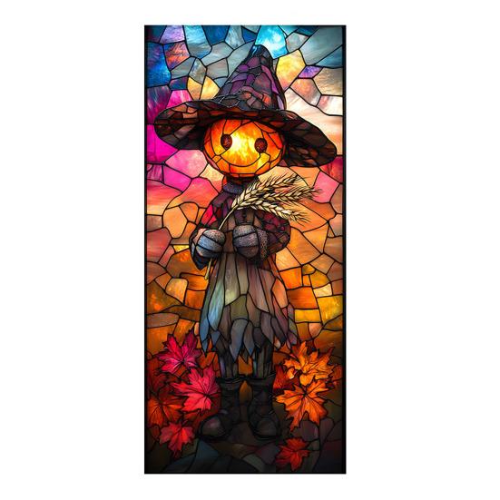 Хэллоуин Наклейка на окно Водонепроницаемый ПВХ Череп Паук Тыква Ведьма Мрачный Жнец Статическая наклейка на стекло Украшение для дома, офиса, вечеринки Декаль